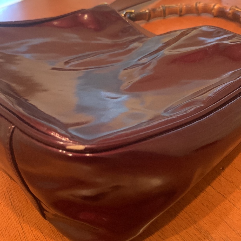 Authentic Gucci enamel patent leather Bamboo bag vintage - Picture 6 of 15